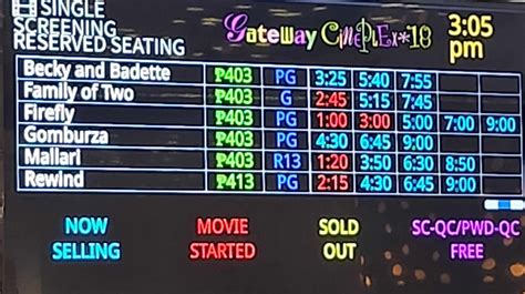 cinemo schedule|gateway cinema schedule.